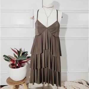 Armani Ex Vintage Satin Cascade Flowy Boho Dress- XS- NWOT
